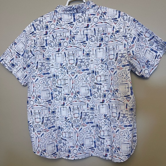 Columbia Men's Rapid Rivers Printed Short Sleeve Size XXL/ M. Mountain Red Camp - Picture 7 of 11